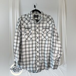long sleeve shirt button up Pearl Snap Western L Jack Daniel’s Wrangler